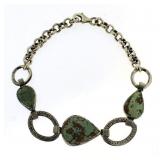 Genuine 12.50 ct Fancy Pear Turquoise Bracelet