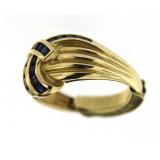 14kt Gold Natural Sapphire Baguette Ring