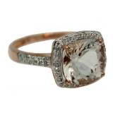 10kt Rose Gold 2.49 ct Morganite & Diamond Ring