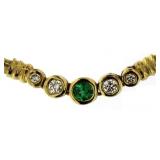 14kt Gold Emerald & Diamond Evening Necklace