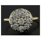 14kt Gold 1.00 ct Diamond Cluster Ring