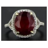 14kt Gold 6.42 ct Ruby & Diamond Ring