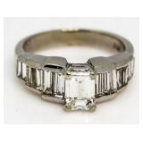 14kt Gold Emerald Cut 2.50 ct VS Diamond Ring