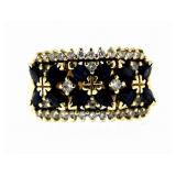 14kt Gold Natural Sapphire & Diamond Ring