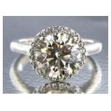 14kt Gold Brilliant 3.22 ct Diamond Solitaire Ring