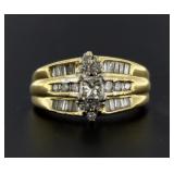 14kt Gold Princess Cut 1.00 ct Diamond Ring