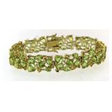 Fancy Cut 22.50 ct Green Peridot Designer Bracelet