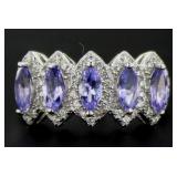 Genuine 1.00 ct Fancy Tanzanite Anniversary Ring