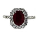 14kt Gold 2.62 ct Ruby & Diamond Ring