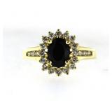 14kt Gold 2.20 ct Natural Sapphire & Diamond Ring
