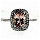 14kt Gold 1.37 ct Natural Morganite & Diamond Ring