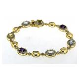 Natural 7.00 ct Gemstone Tennis Bracelet