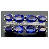 14kt Gold Natural 4.25 ct Sapphire & Diamond Ring