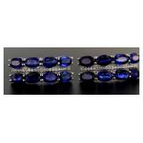 14kt Gold Natural 8.50 ct Sapphire & Diam. Earring
