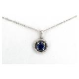 14kt Gold Fancy Blue & White Diamond Necklace