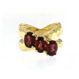 Genuine 2.00 ct Garnet Waterfall Ring