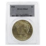 1922 MS63 Peace Silver Dollar