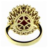 14kt Gold 10.34 ct Oval Ruby & Diamond Ring
