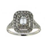 14kt Gold Emerald Cut 1.09 ct Diamond Ring