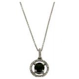 14kt Gold Fancy Green & White Diamond Pendant