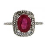 14kt Gold 2.17 ct Ruby & Diamond Ring