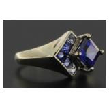 10kt Gold Sapphire & Diamond Ring
