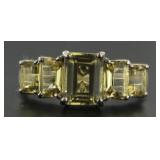 Emerald Cut 2.50 ct Yellow Sapphire Ring