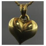14kt Gold Heart Pendant w/ Necklace