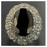 Oval 11.40 ct Black Onyx Designer Ring