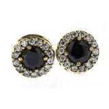 Brilliant 2.50 ct Onyx Solitaire Earrings