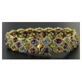 Natural 11.40 ct Gemstone 3 Row Bracelet