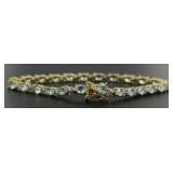 Natural 7.75 ct Blue Topaz & Diam. Accent Bracelet