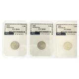 (3) Prototype 1/10 OZ Silver MS69