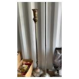 Vintage brass floor lamp & vintage coat rack (sc9)