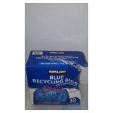 Blue recycling bags with drawstring 30 gal 100