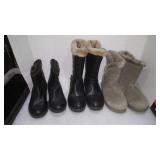 3 pairs of women's winter boots size 6,8,39  used