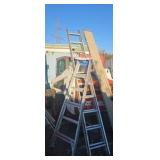 Two aluminum ladders not the Aluminum deck