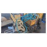 Hose reel two car ramps water hose no cart