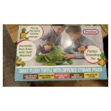New giant plush turtle was zippered storage pouch