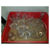 assorted crystal items