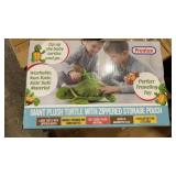 New giant plush turtle was zippered storage pouch