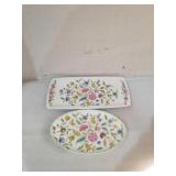2 haddon hall minton bone China vintage trays