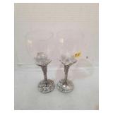 2 vintage wine glasses