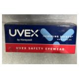 Uvex safety, eyewear, black frame, clear lens