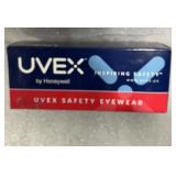 Uvex safety, eyewear, black frame, clear lens