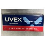 Uvex safety, eyewear, black frame, clear lens