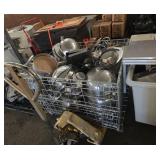 Crate of stainless steel chafing dish units