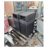 2 trash cans plastic