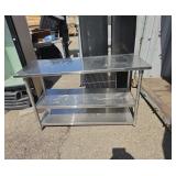 60 by 24 by 38 stainless steel table