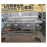 Stainless steel triple sink with pump